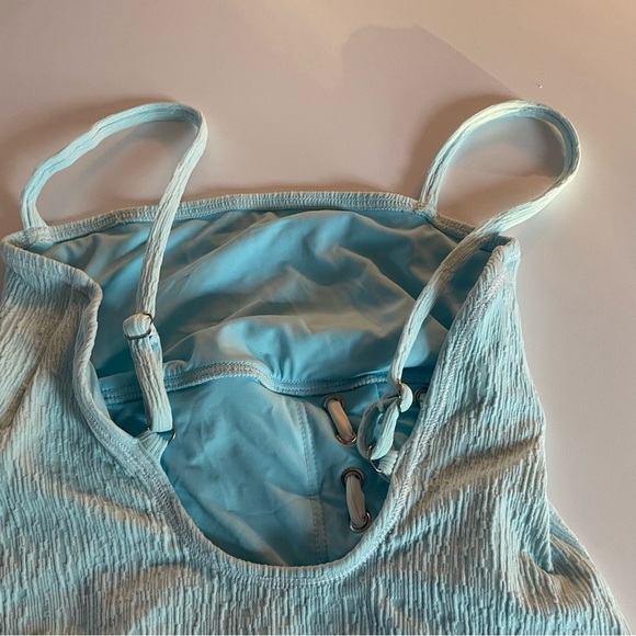 New! Frankie’s Bikinis Kylee lace-up one piece swimsuit blue 22752 - Picture 10 of 14